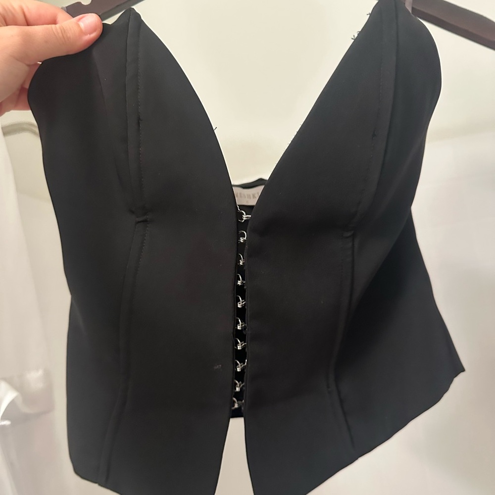 Meshki Black Sleeveless Bustier Top